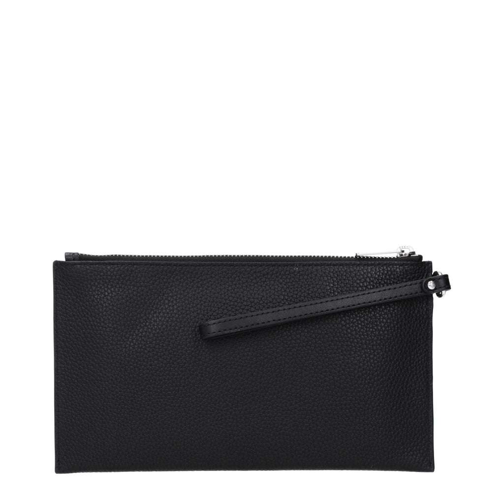 Michael Kors Schwarze Leder-Clutch