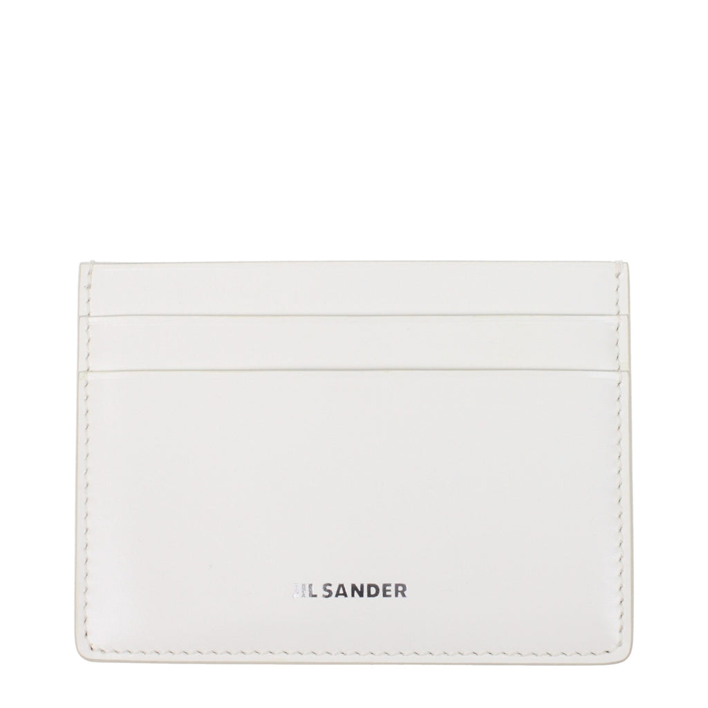 Jil Sander Weißer Kartenetui aus Leder