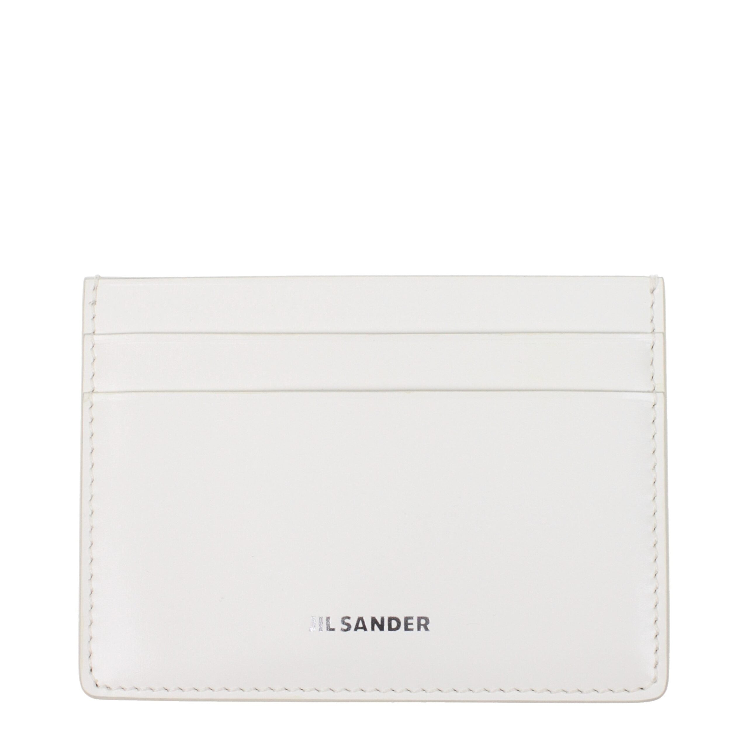 Jil Sander Weißer Kartenetui aus Leder