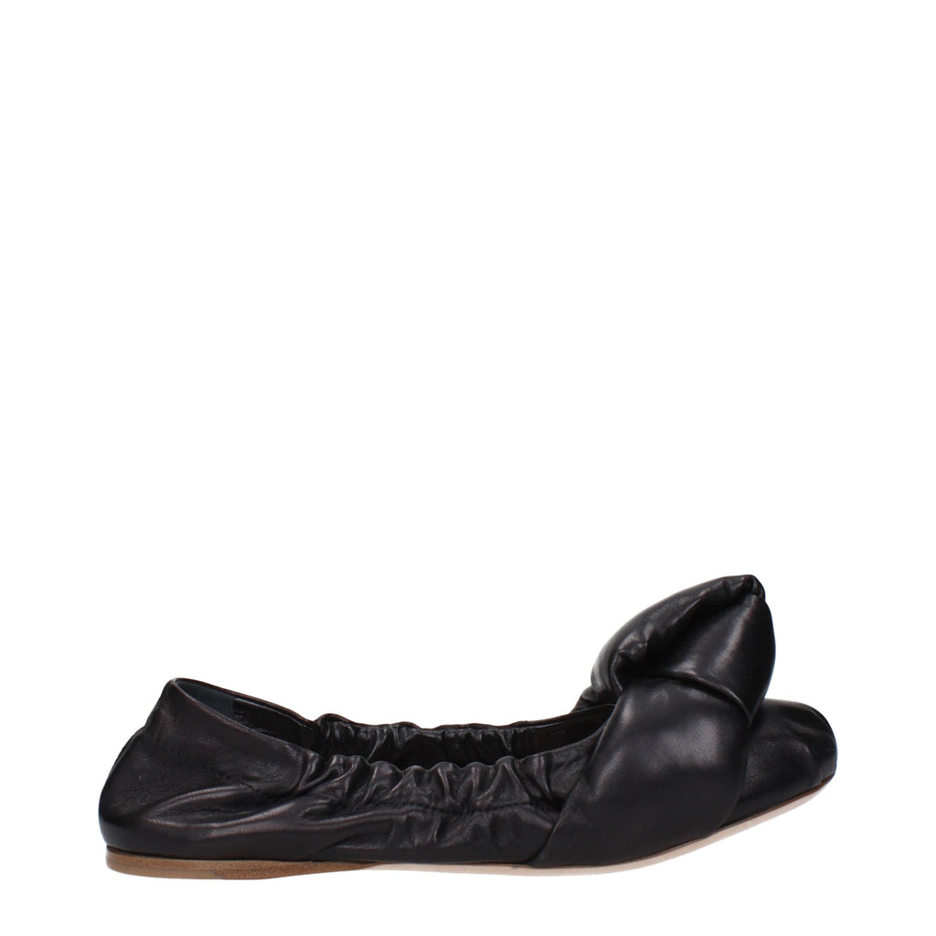 Miu Miu Schwarze Leder-Ballett-Flats