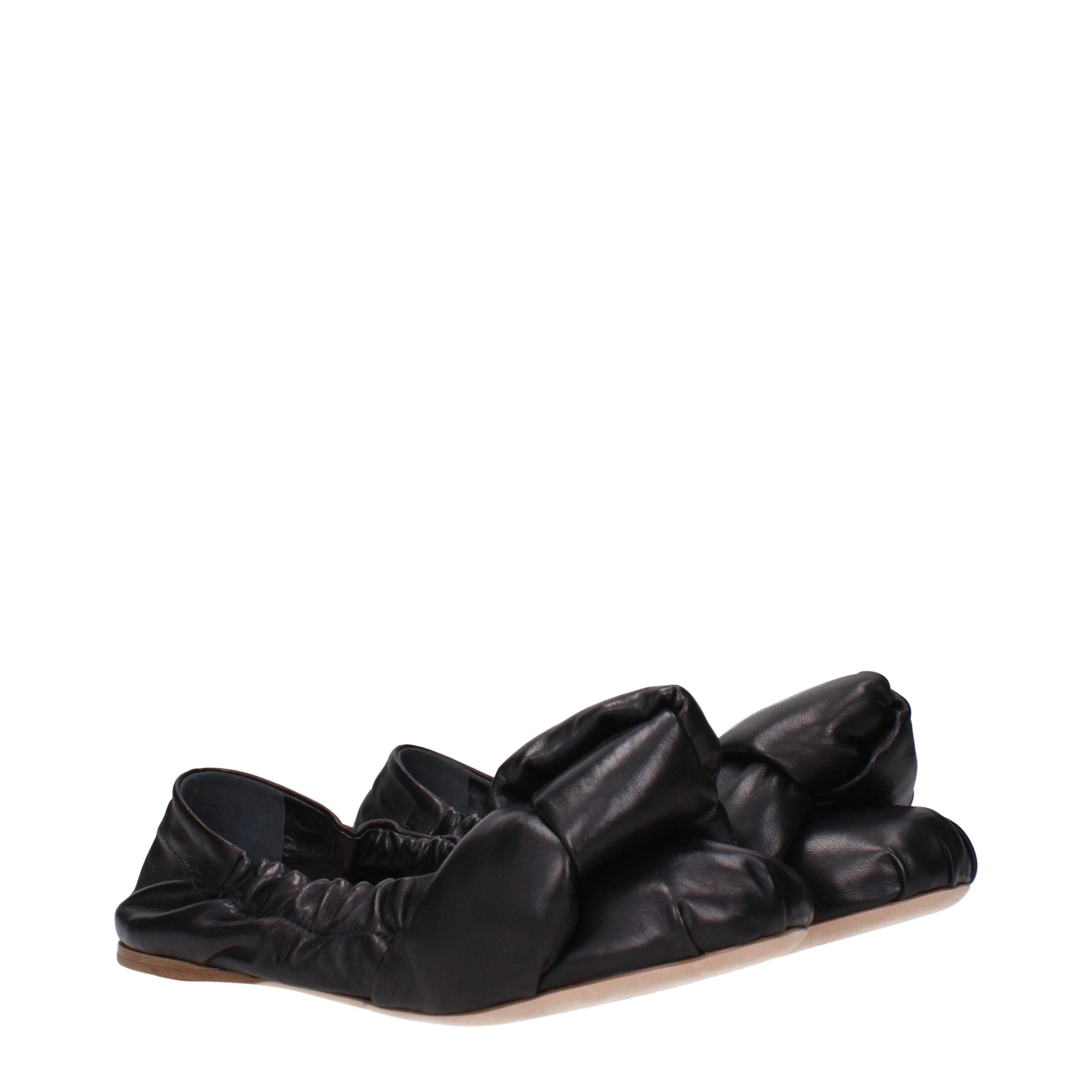 Miu Miu Schwarze Leder-Ballett-Flats