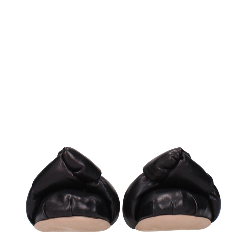 Miu Miu Schwarze Leder-Ballett-Flats