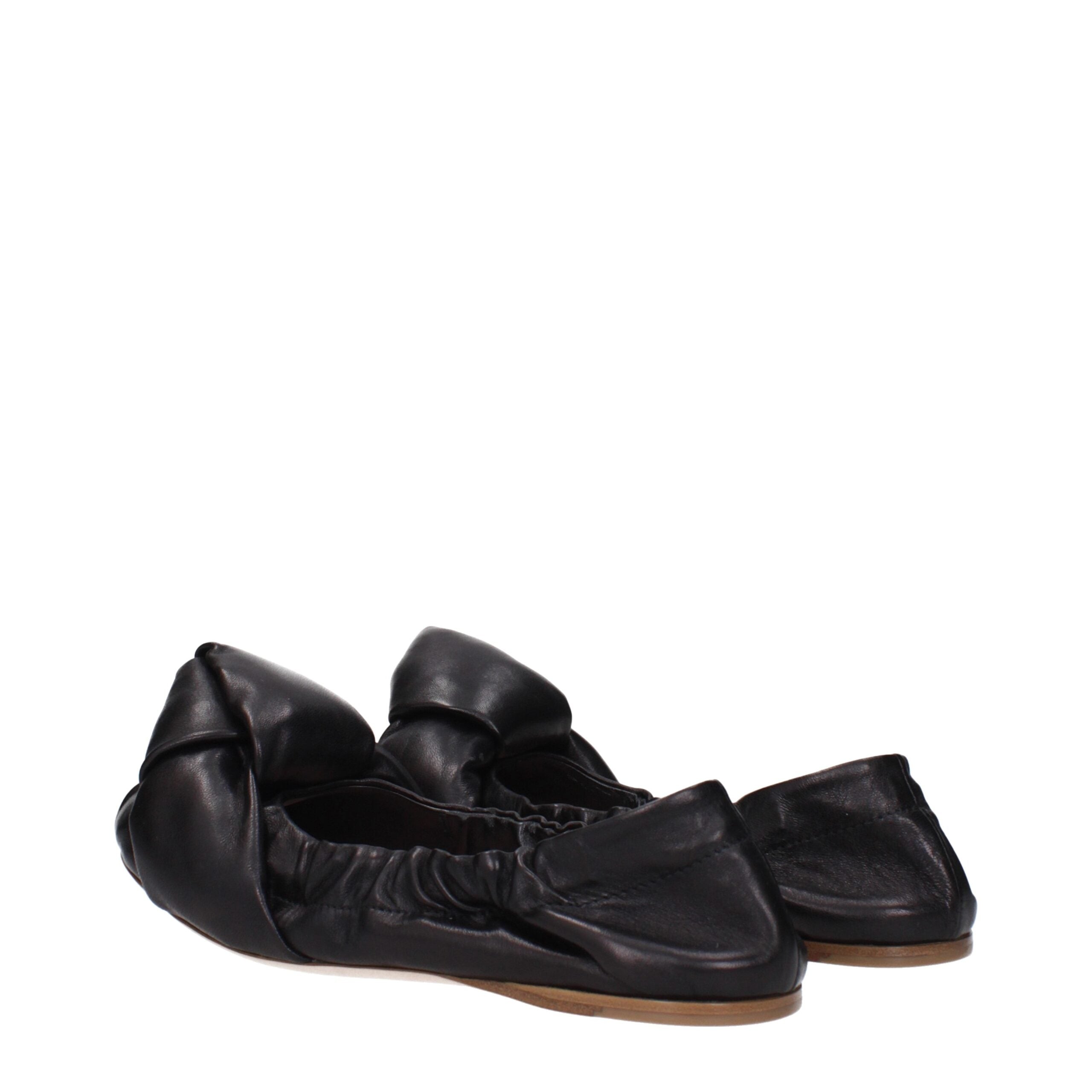 Miu Miu Schwarze Leder-Ballett-Flats