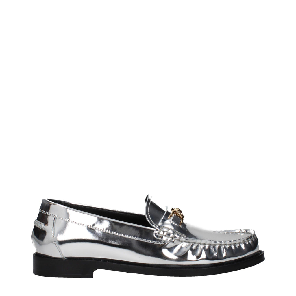 Versace Graue Leder Slipper