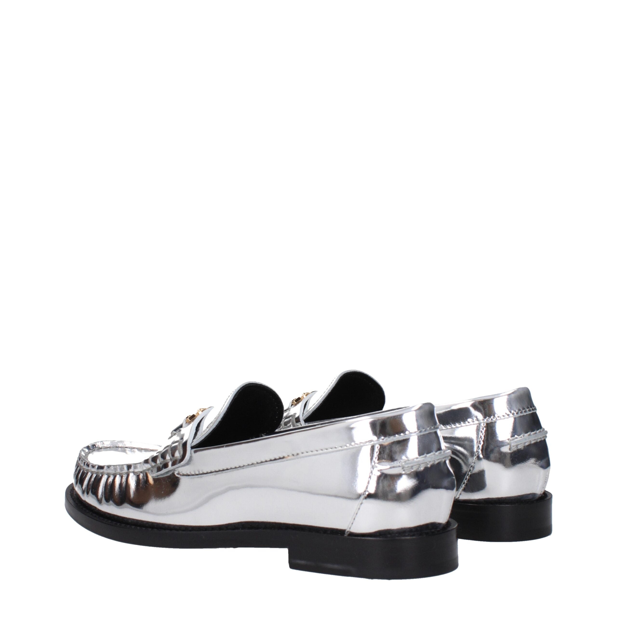 Versace Graue Leder Slipper