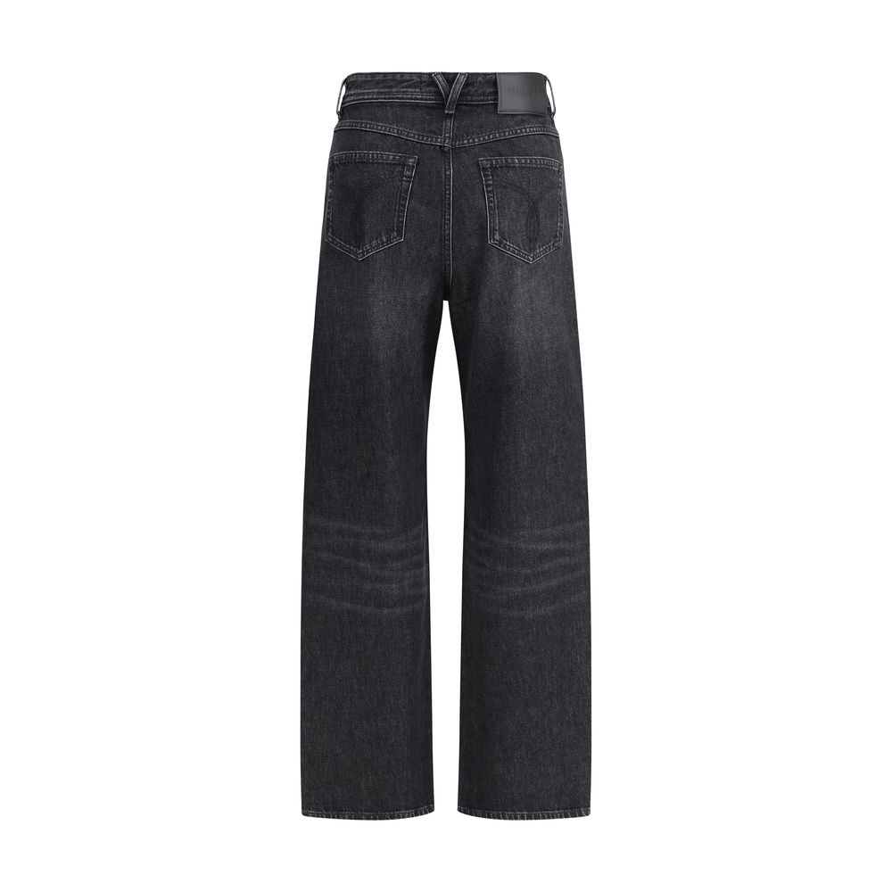 Versace Schwarze Baumwolljeans mit lockerer Passform
