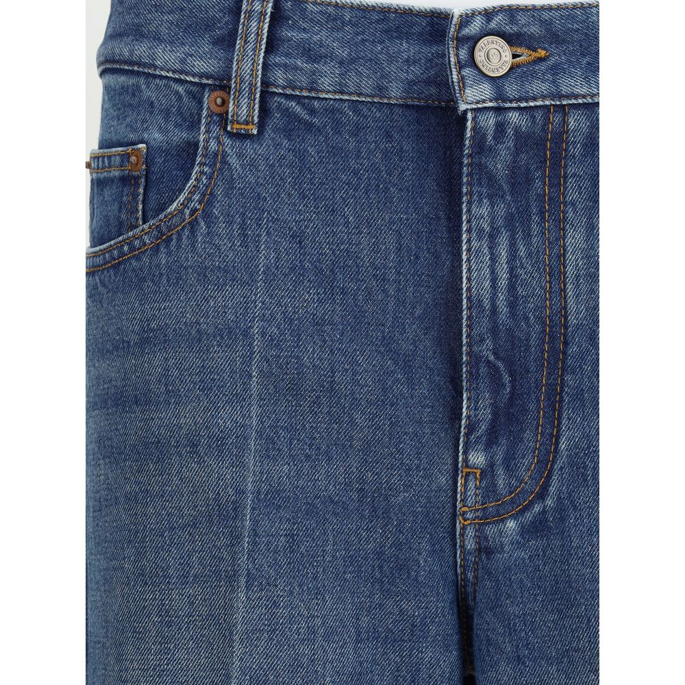 Valentino Gerade geschnittene Jeans aus blauem Baumwollstoff