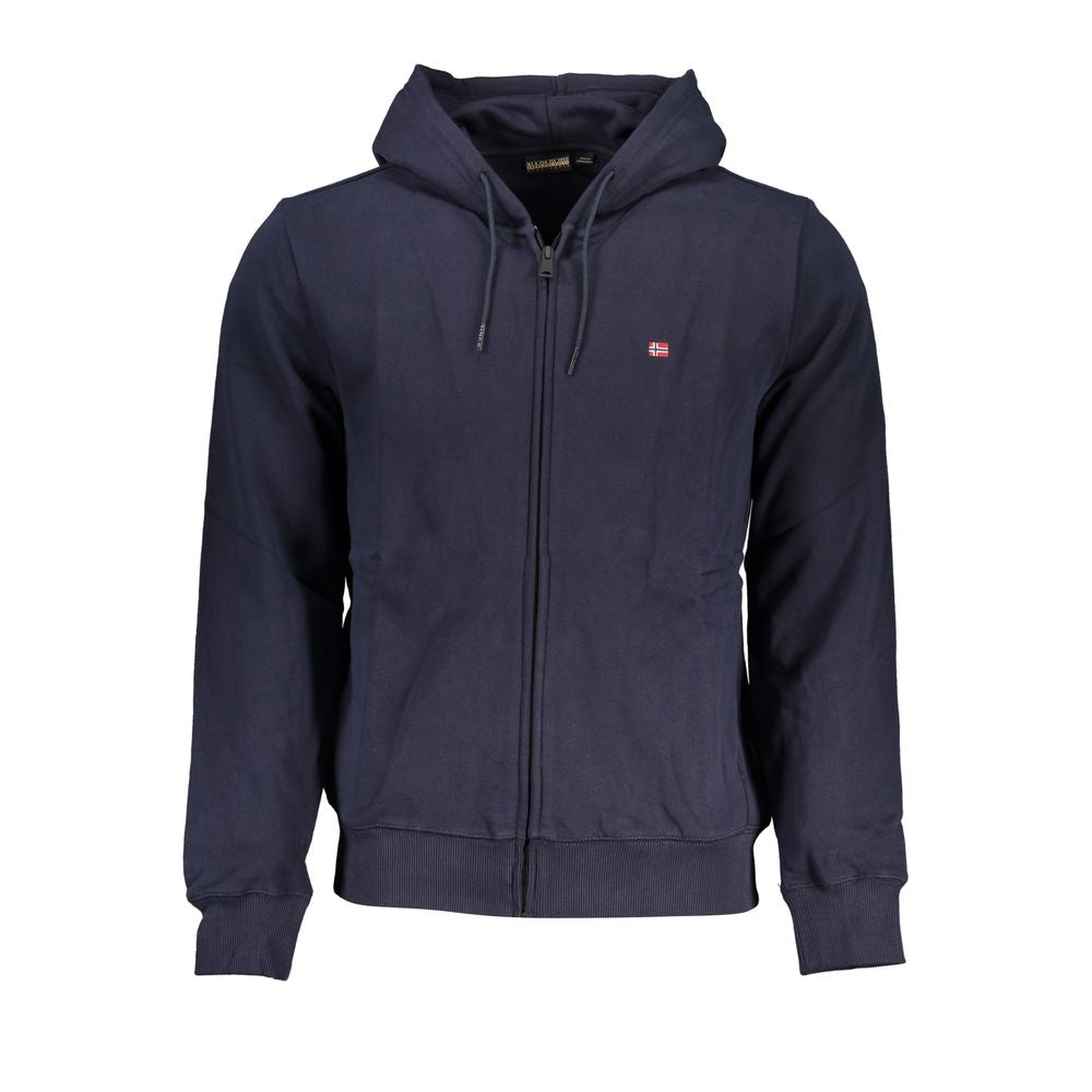 Napapijri Blauer Baumwollpullover für Männer mit Kapuze
