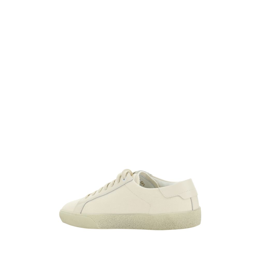 Saint Laurent Weiße Gummisohle Sneakers mit niedrigem Schaft