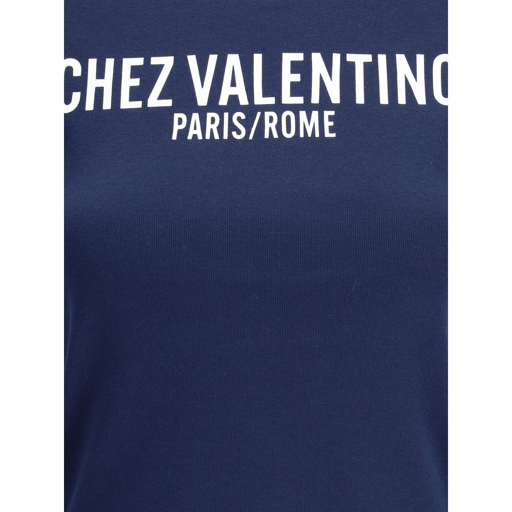 T-shirt Valentino en coton bleu