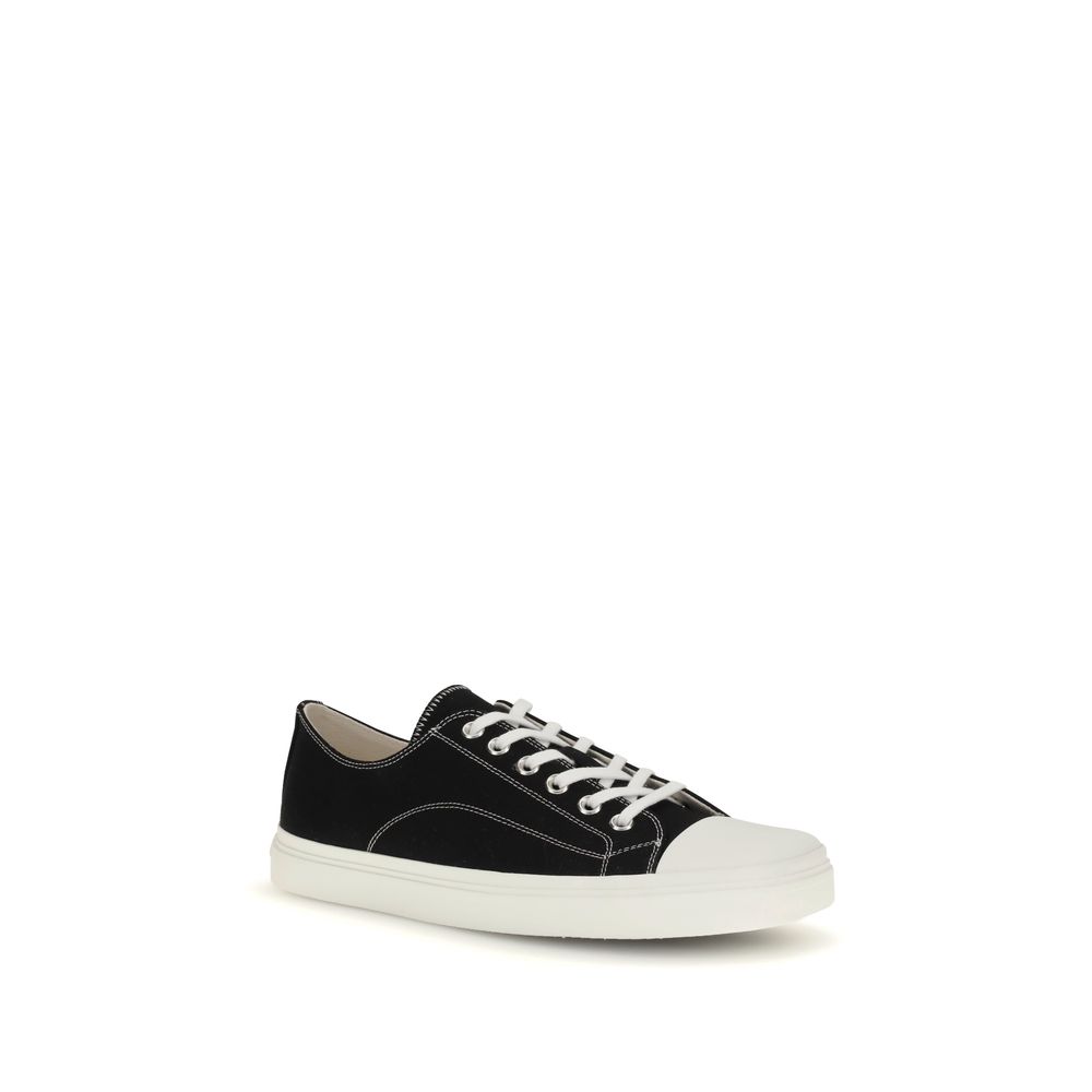 Moschino Schwarze Baumwoll-Sneaker mit niedrigem Schnitt