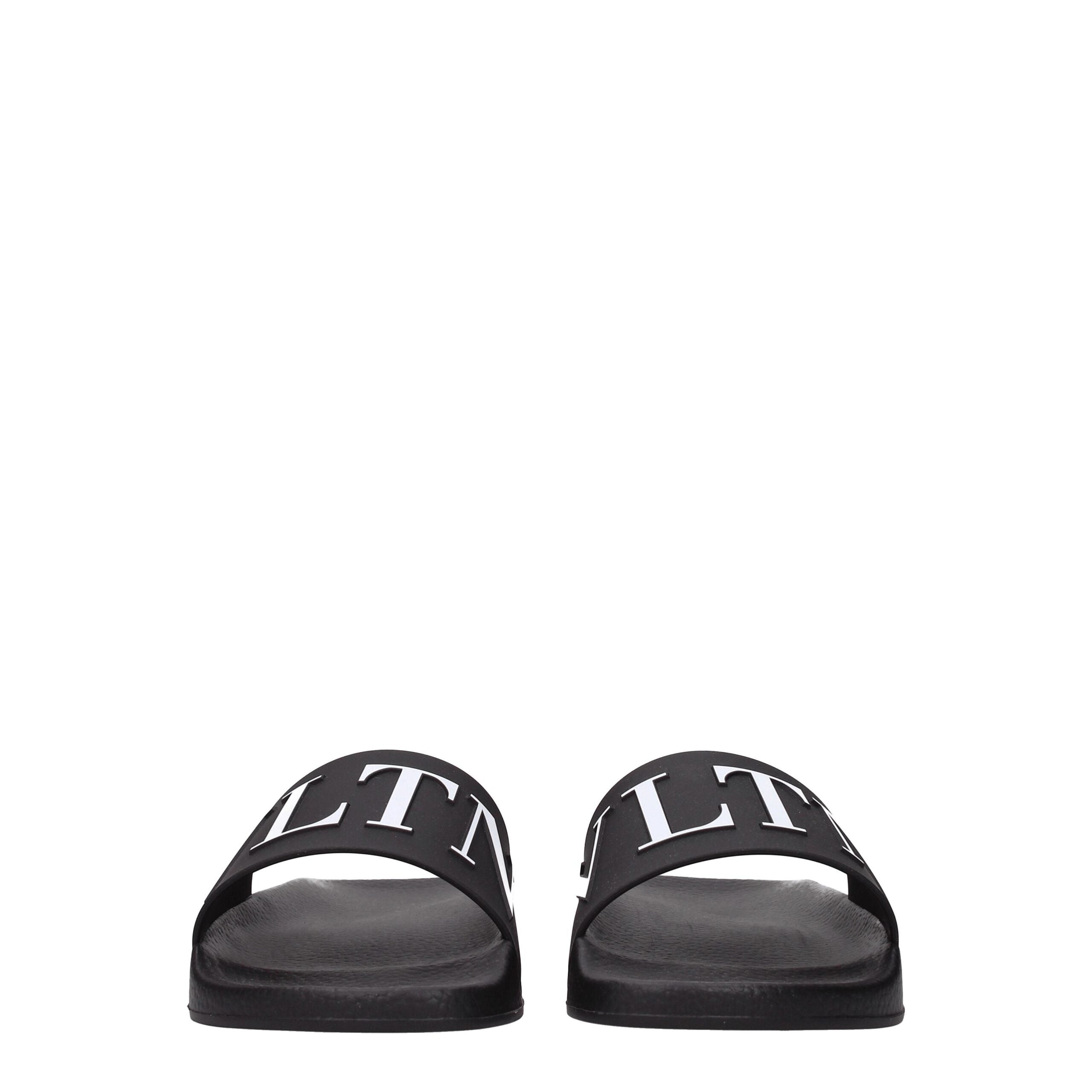 Valentino Garavani Baumwoll-Pantoffeln in Schwarz