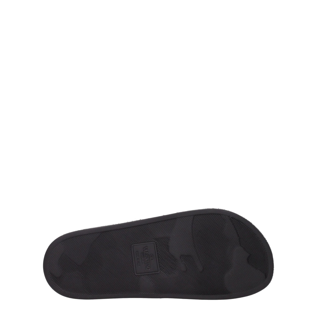 Valentino Garavani Baumwoll-Pantoffeln in Schwarz