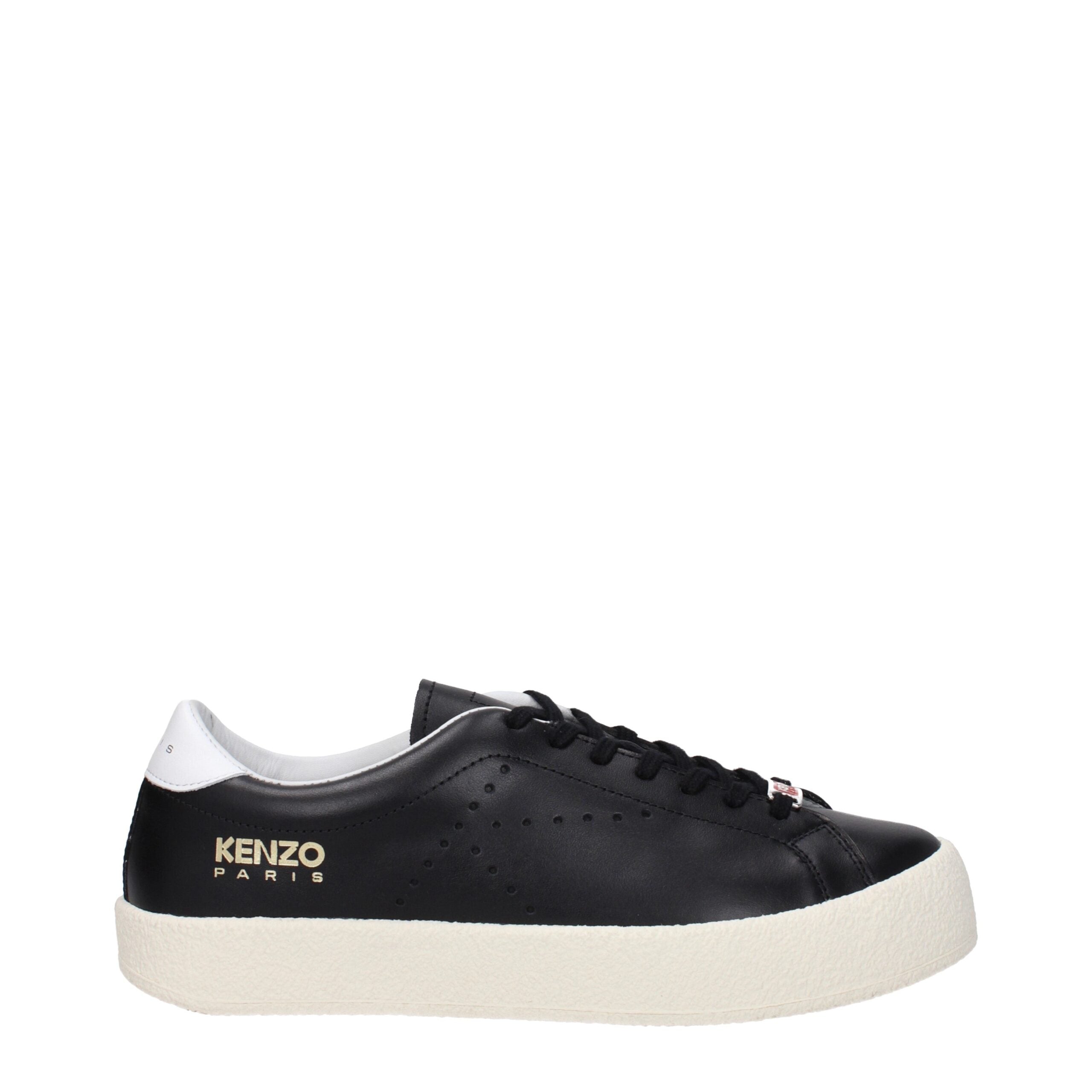 Kenzo Schwarze Leder-Sneaker mit niedrigem Schaft