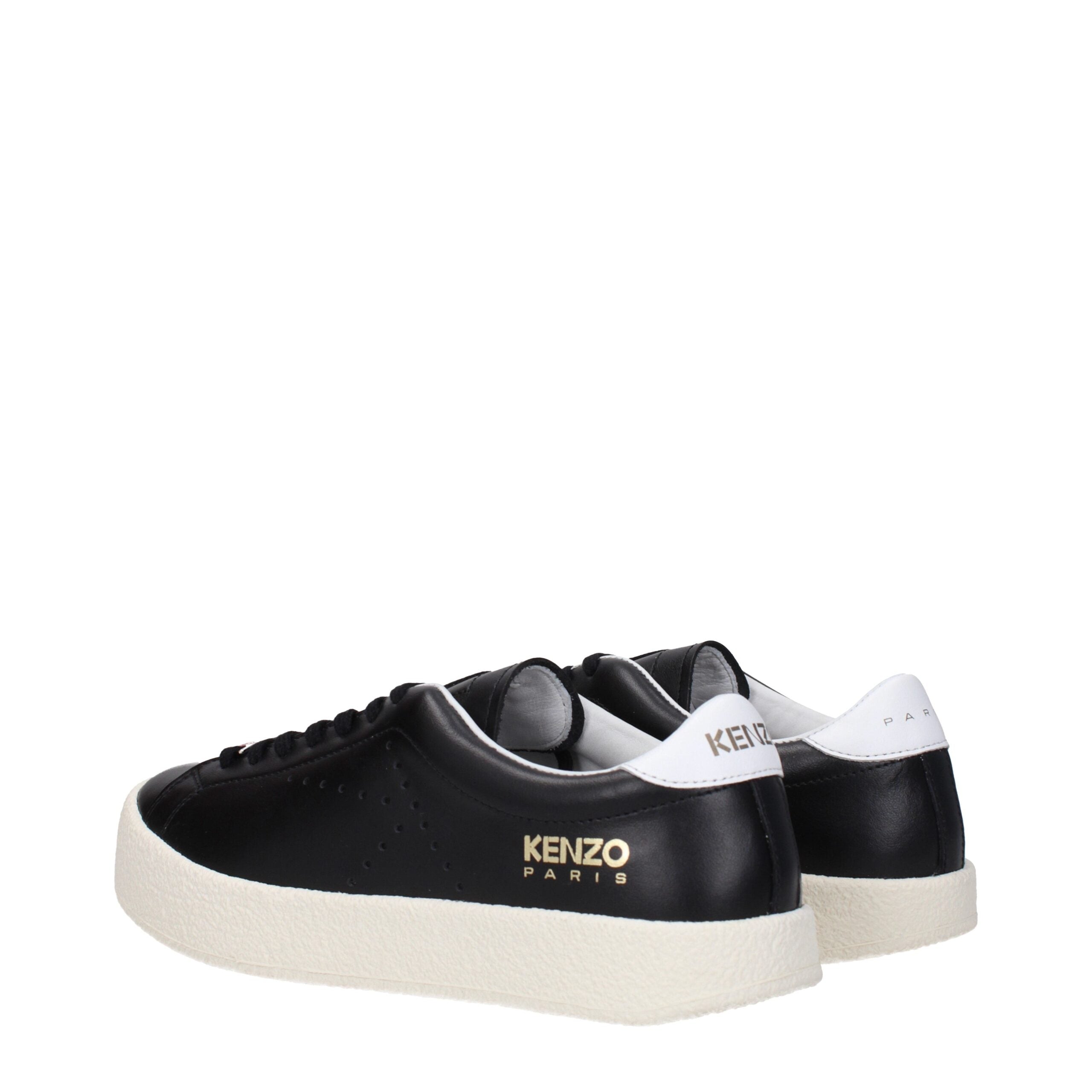 Kenzo Schwarze Leder-Sneaker mit niedrigem Schaft