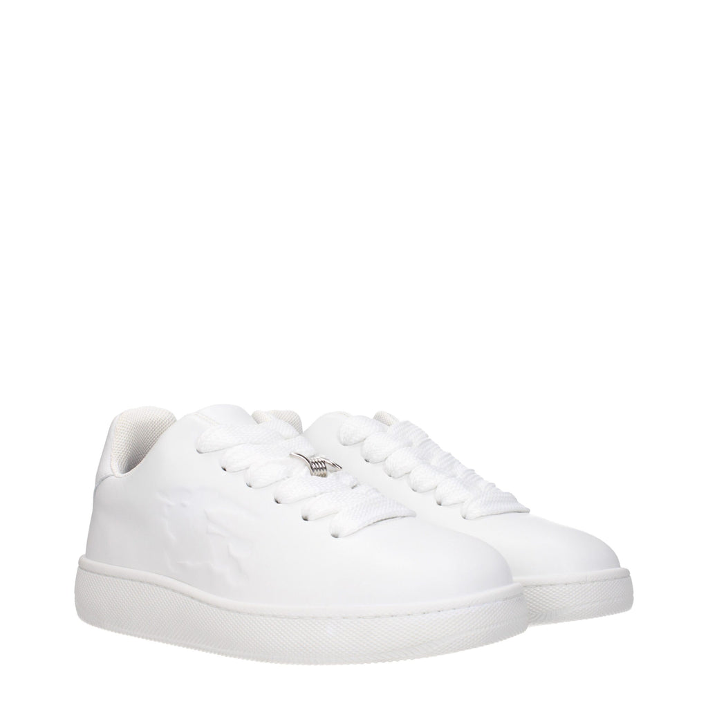 Burberry Weiße Sneaker aus Leder mit niedrigem Schaft