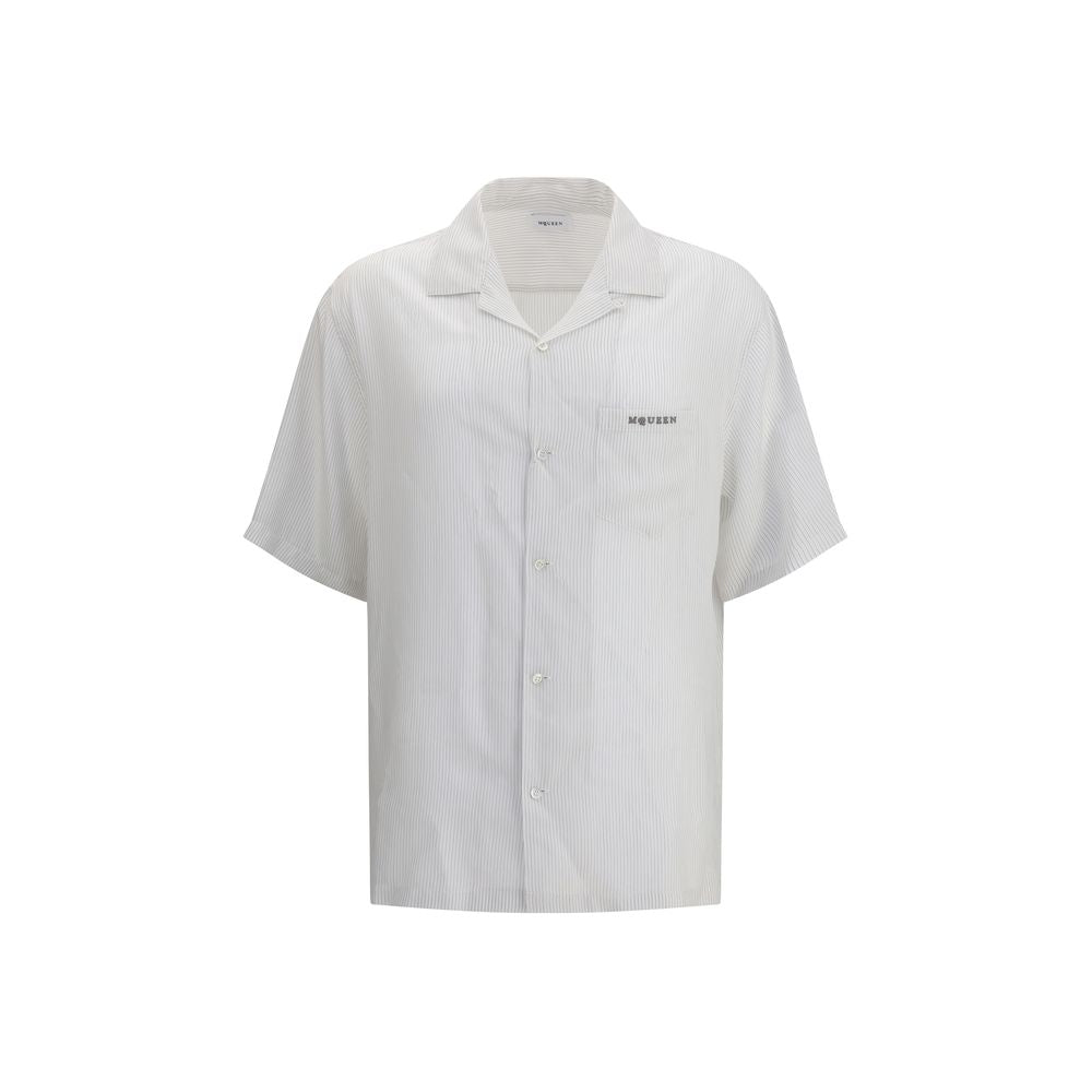 Chemise blanche à motifs en viscose Alexander McQueen