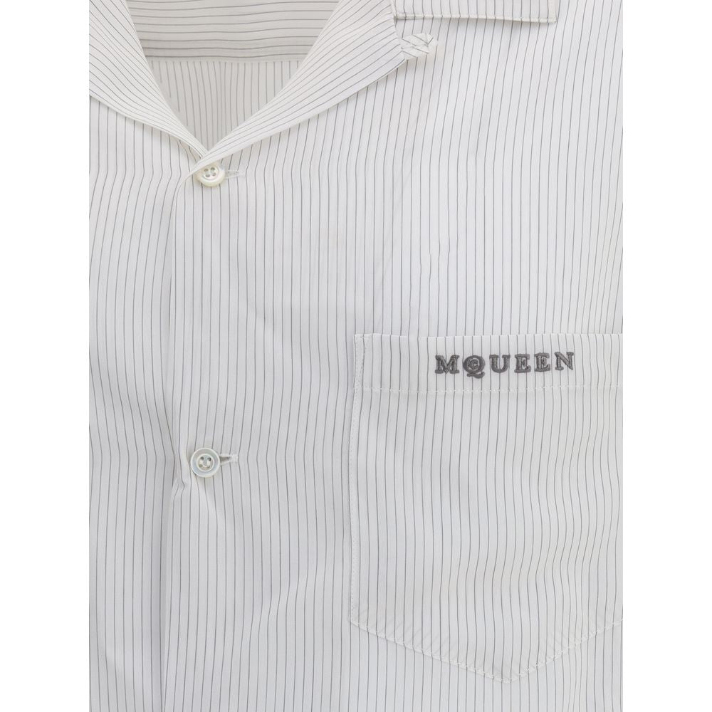 Chemise blanche à motifs en viscose Alexander McQueen