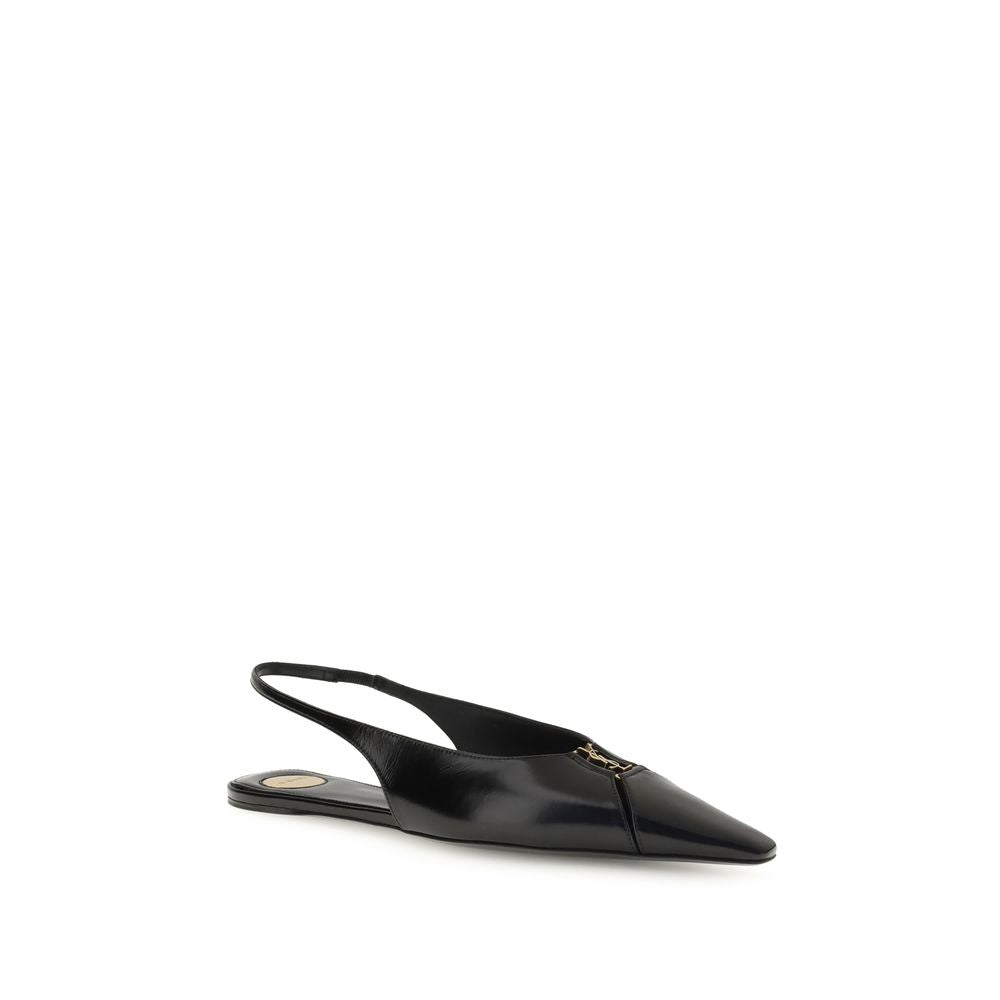 Saint Laurent Schwarze Ballerinas aus Kalbsleder Bos Taurus