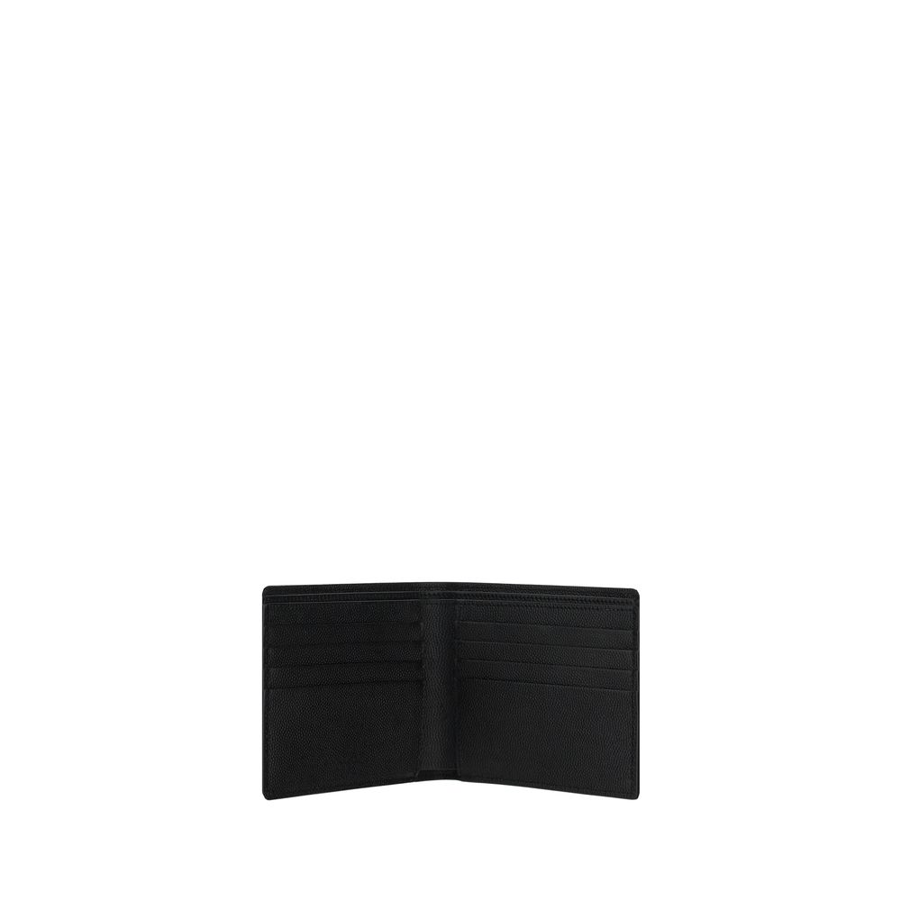 Saint Laurent Schwarzes Kalb Leder Bos Taurus Portemonnaie