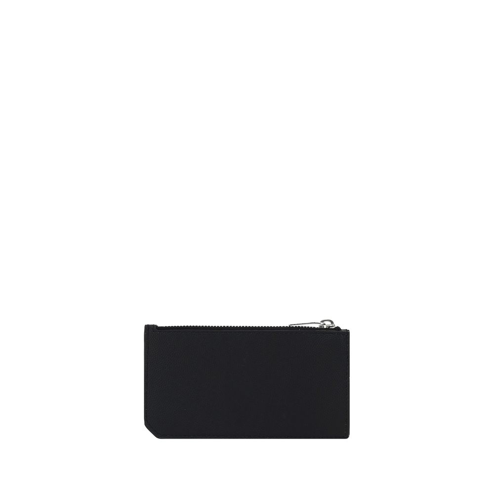 Portefeuille Bos Taurus en cuir de veau noir Saint Laurent