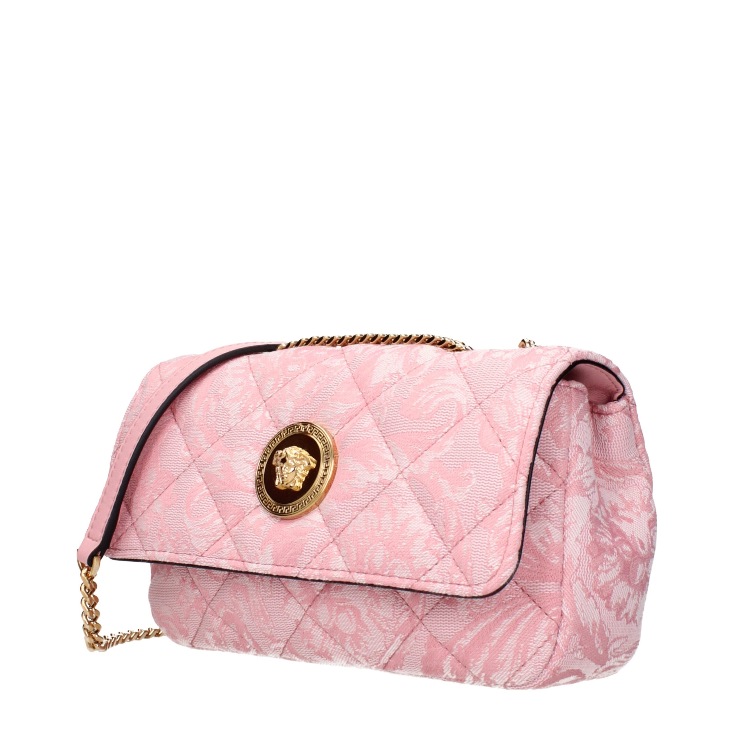 Versace Elegante Schultertasche aus rosafarbenem Stoff