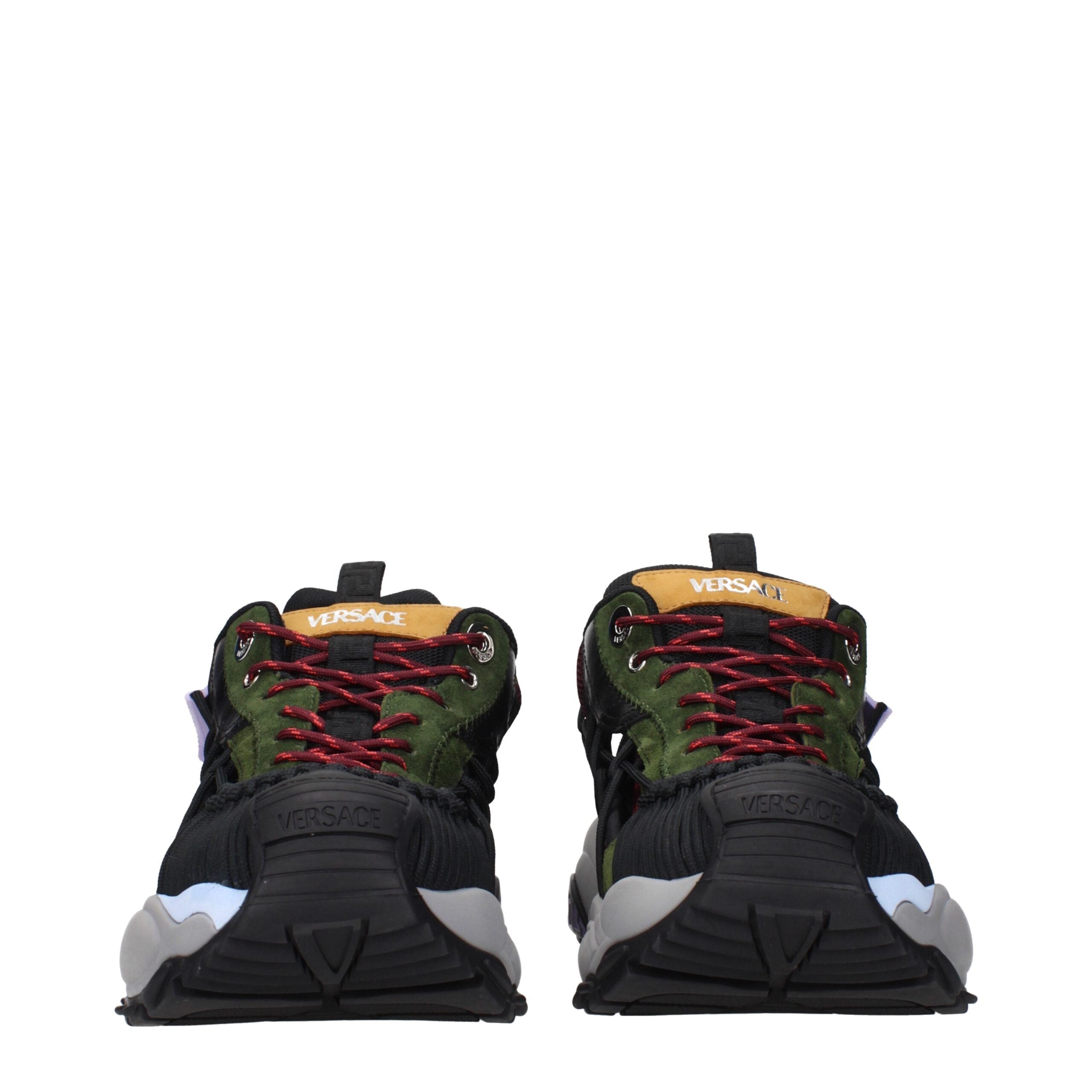 Versace Multicolor Leder Sportliche Turnschuhe