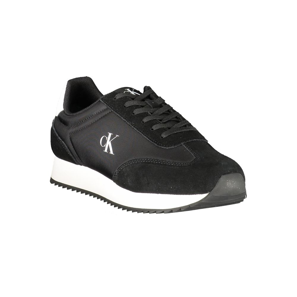 Calvin Klein Schwarzes Leder Herren Sneaker