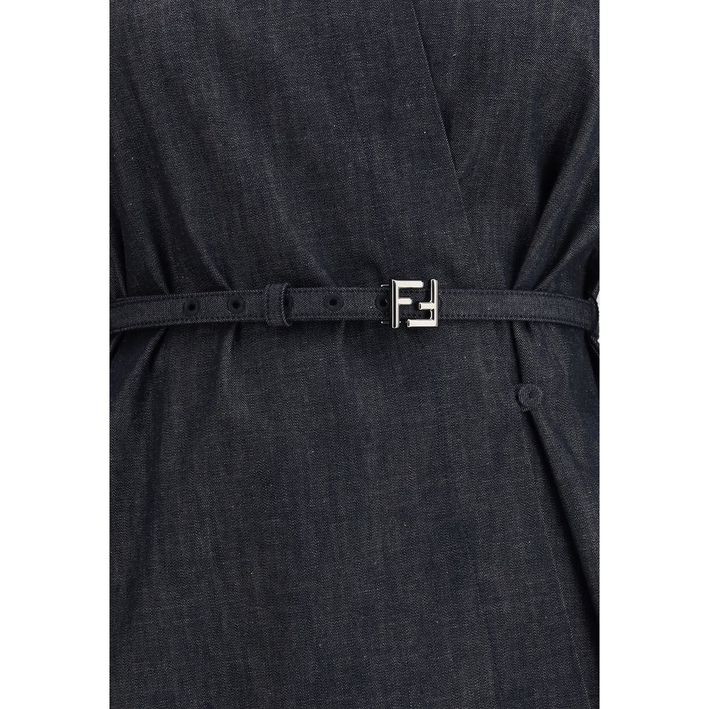 Fendi Blaues Baumwoll-Freizeitkleid