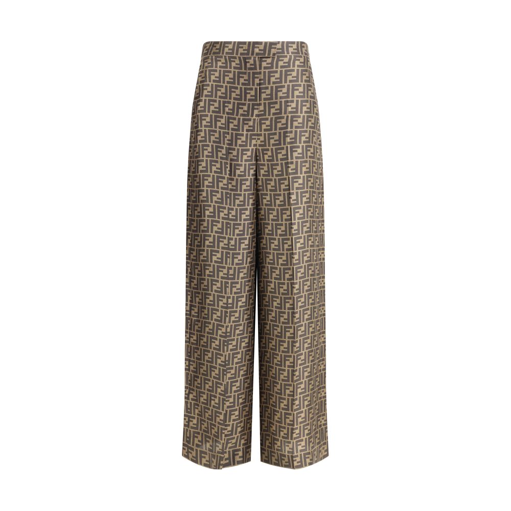 Fendi Braune Seidenhose für den Alltag