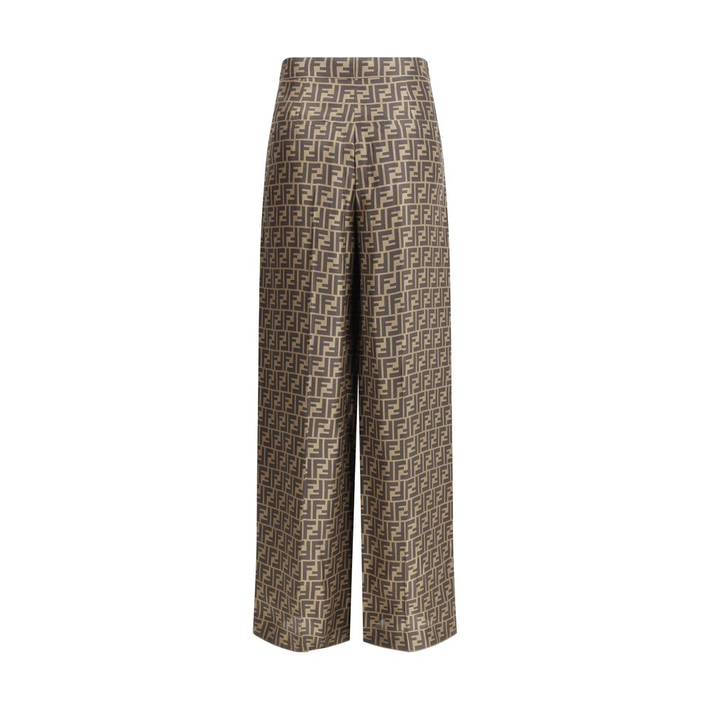 Fendi Braune Seidenhose für den Alltag
