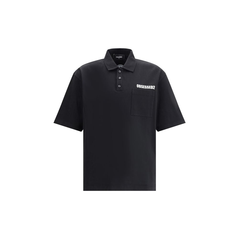 Dsquared² Schwarzes Baumwoll-Poloshirt