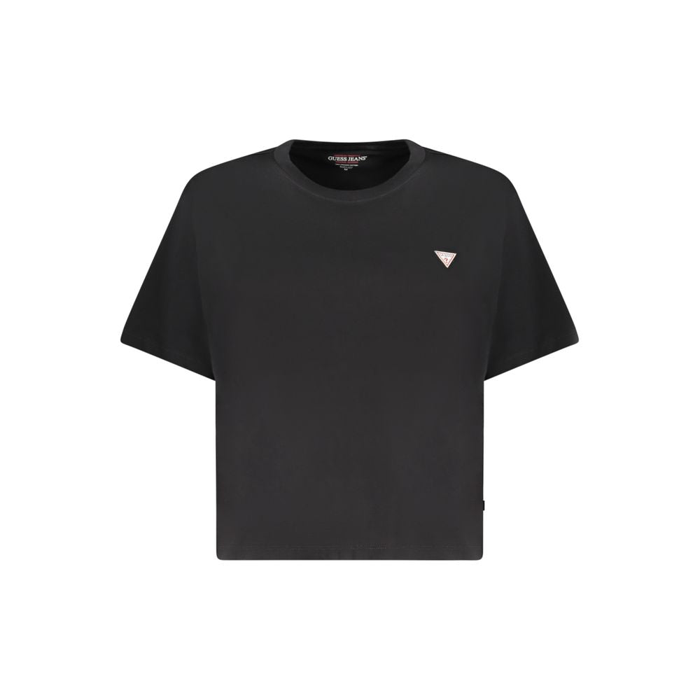Guess Jeans Schwarzes Baumwoll-T-Shirt für Frauen