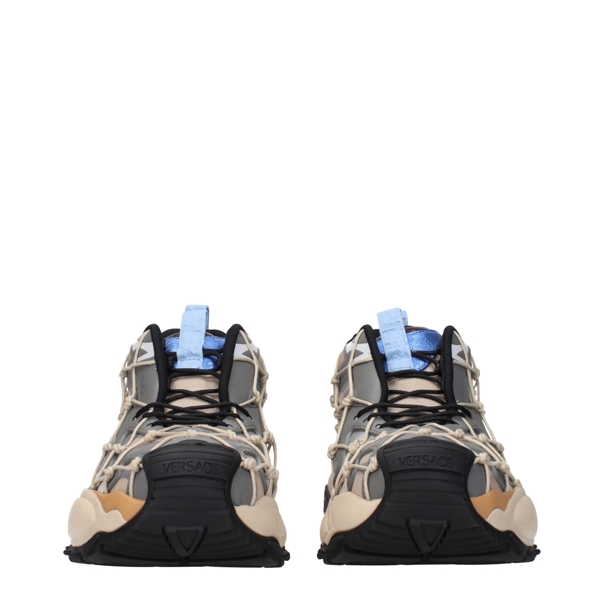 Versace Beige Stoff Turnschuhe