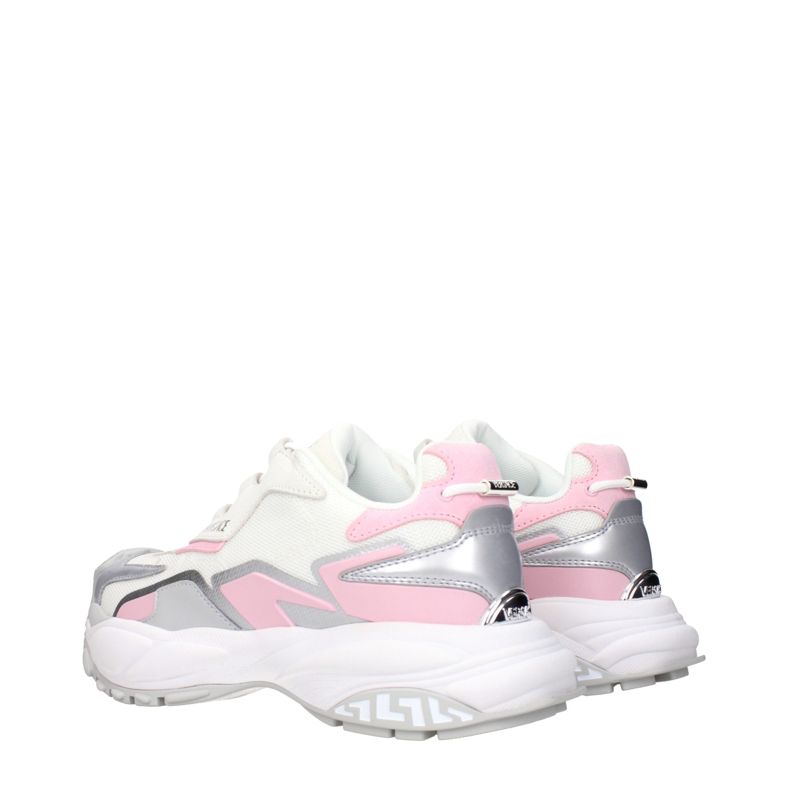 Versace Chunky Sneakers aus weißem Stoff