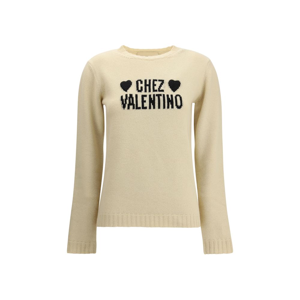 Valentino Woll-Sweatshirt aus Cremefarbenem Fleece