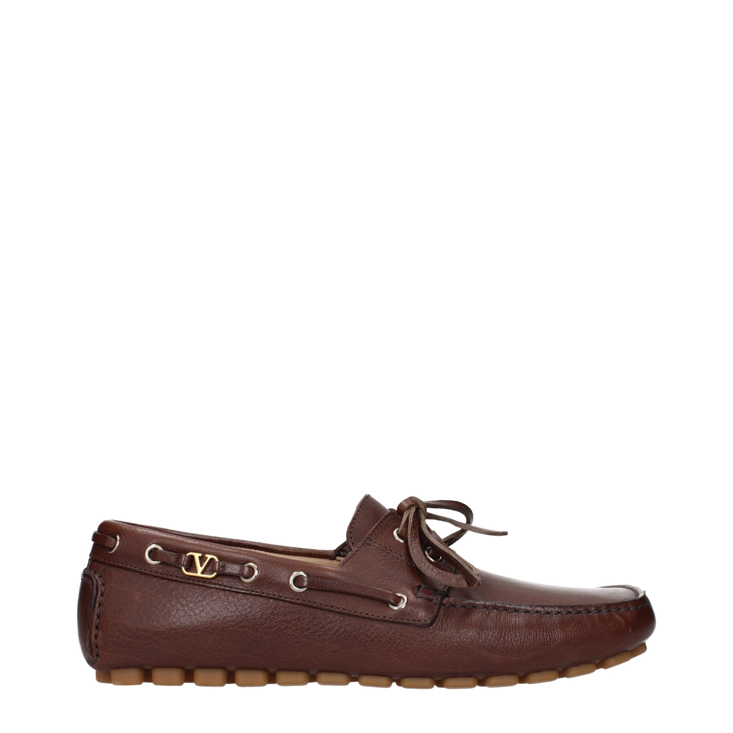 Valentino Garavani Braune Leder Slipper