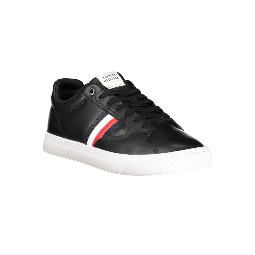 Tommy Hilfiger Schwarzes Leder Herren Sneaker