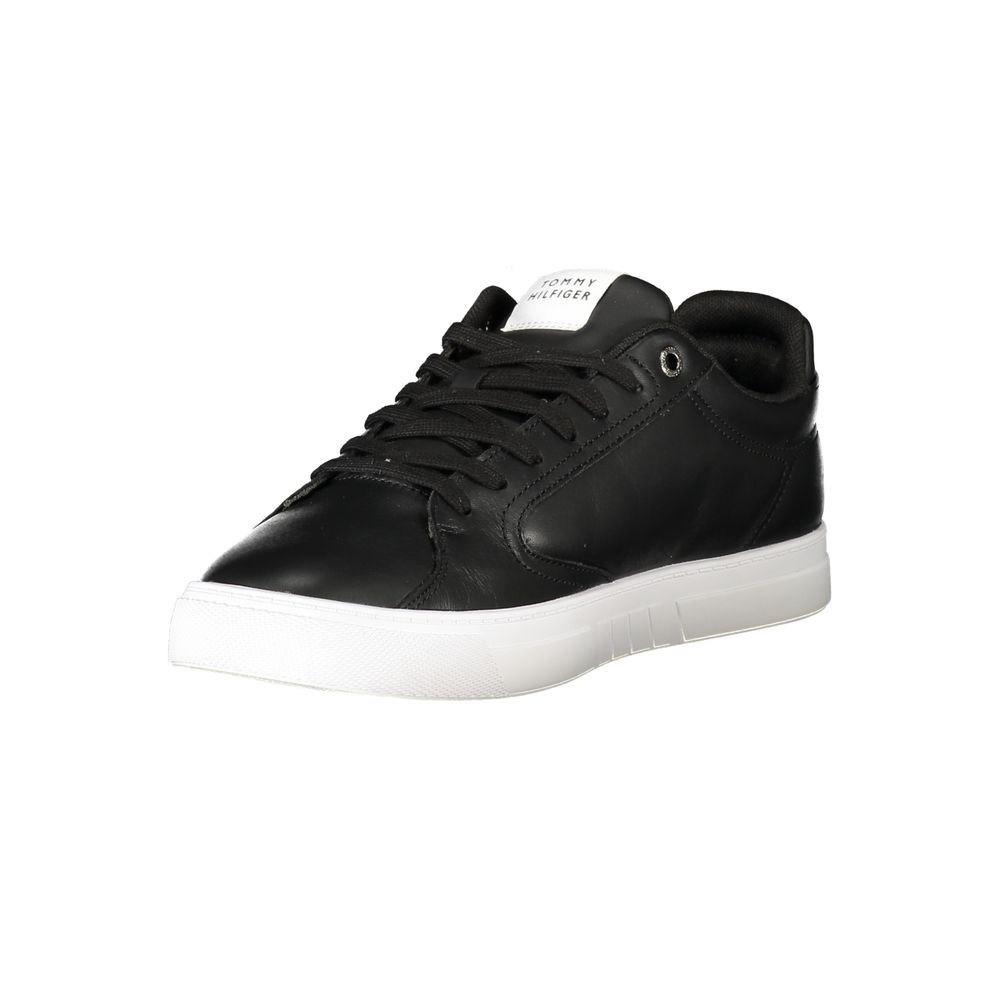 Tommy Hilfiger Schwarzes Leder Herren Sneaker
