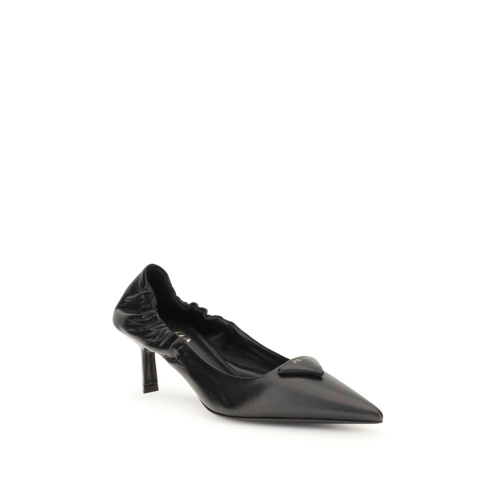 Prada Schwarze Kalbsleder Bos Taurus High Heels