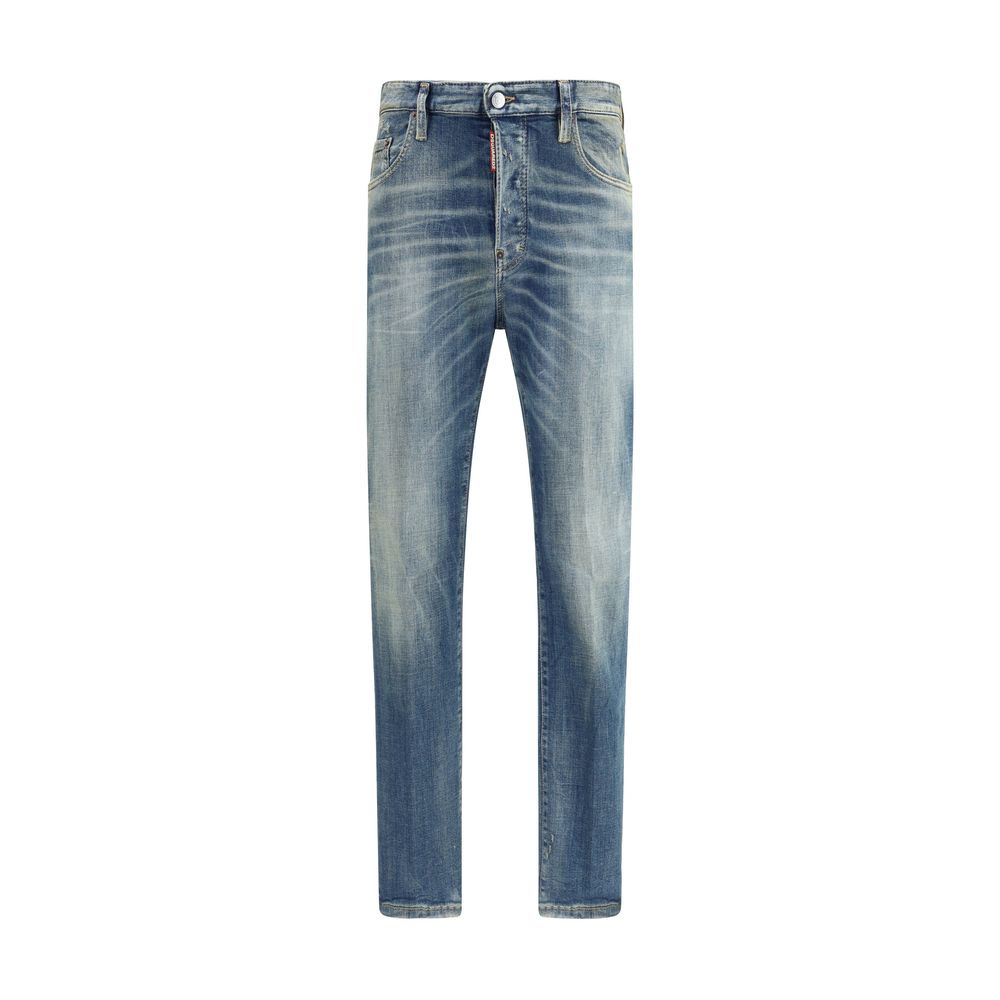 Dsquared² Schmale Jeans aus blauem Baumwoll-Denim