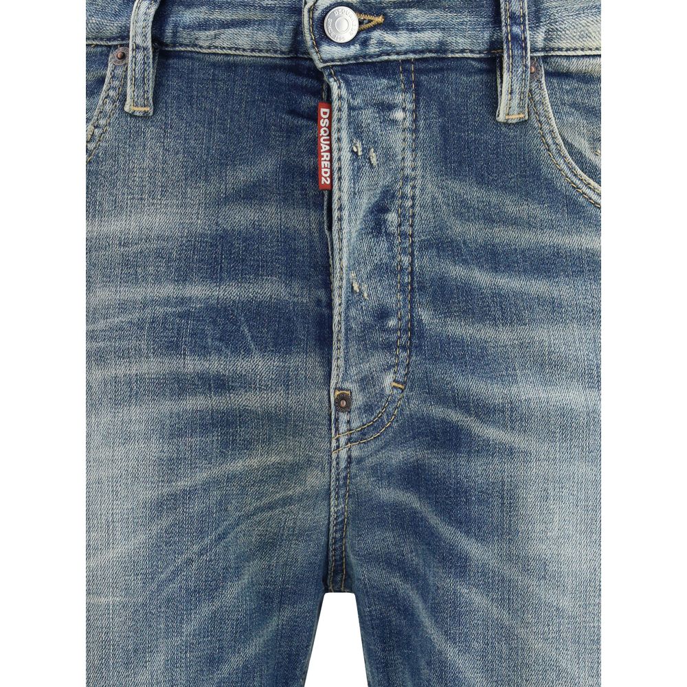 Dsquared² Schmale Jeans aus blauem Baumwoll-Denim