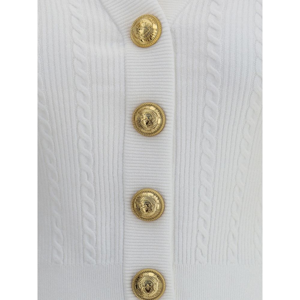 Balmain Weißer Viskose-Cardigan