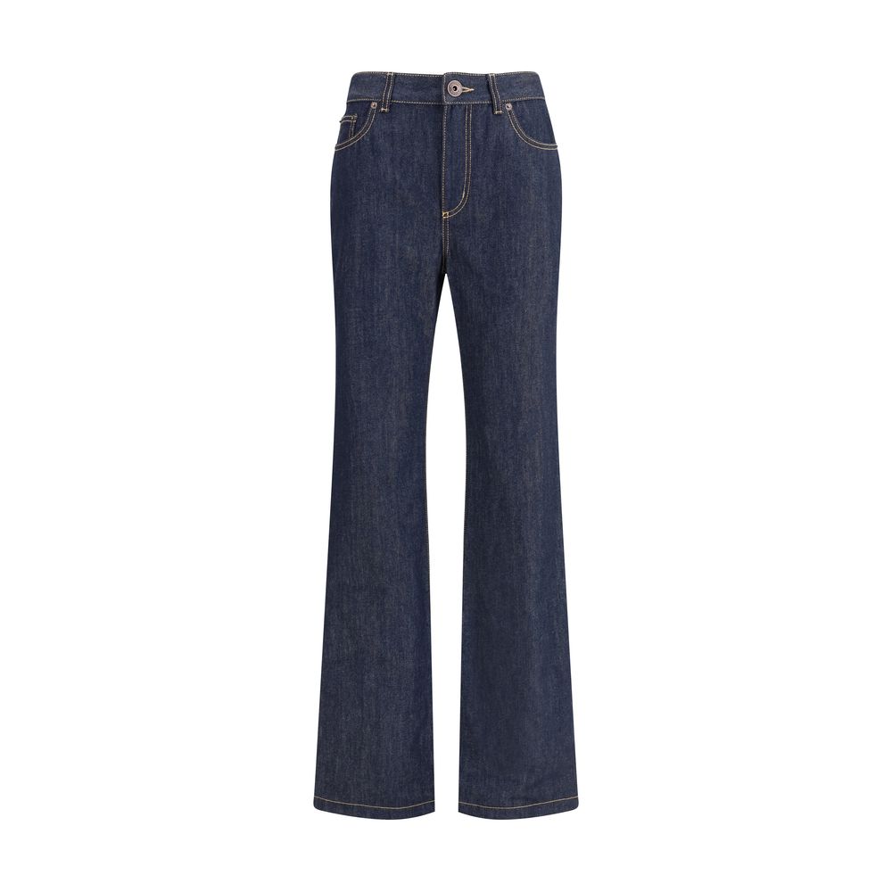 Alexander McQueen Gerade geschnittene Jeans aus blauem Baumwoll-Denim