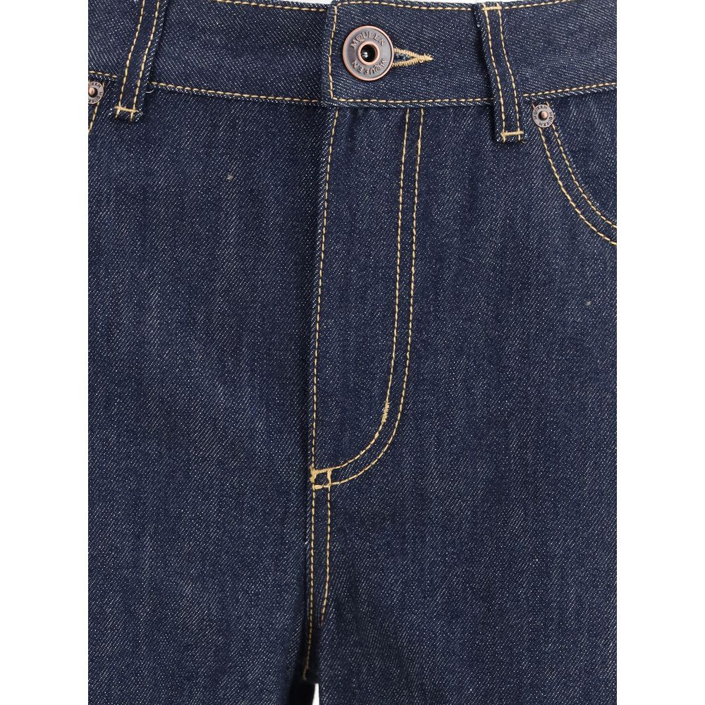 Alexander McQueen Gerade geschnittene Jeans aus blauem Baumwoll-Denim