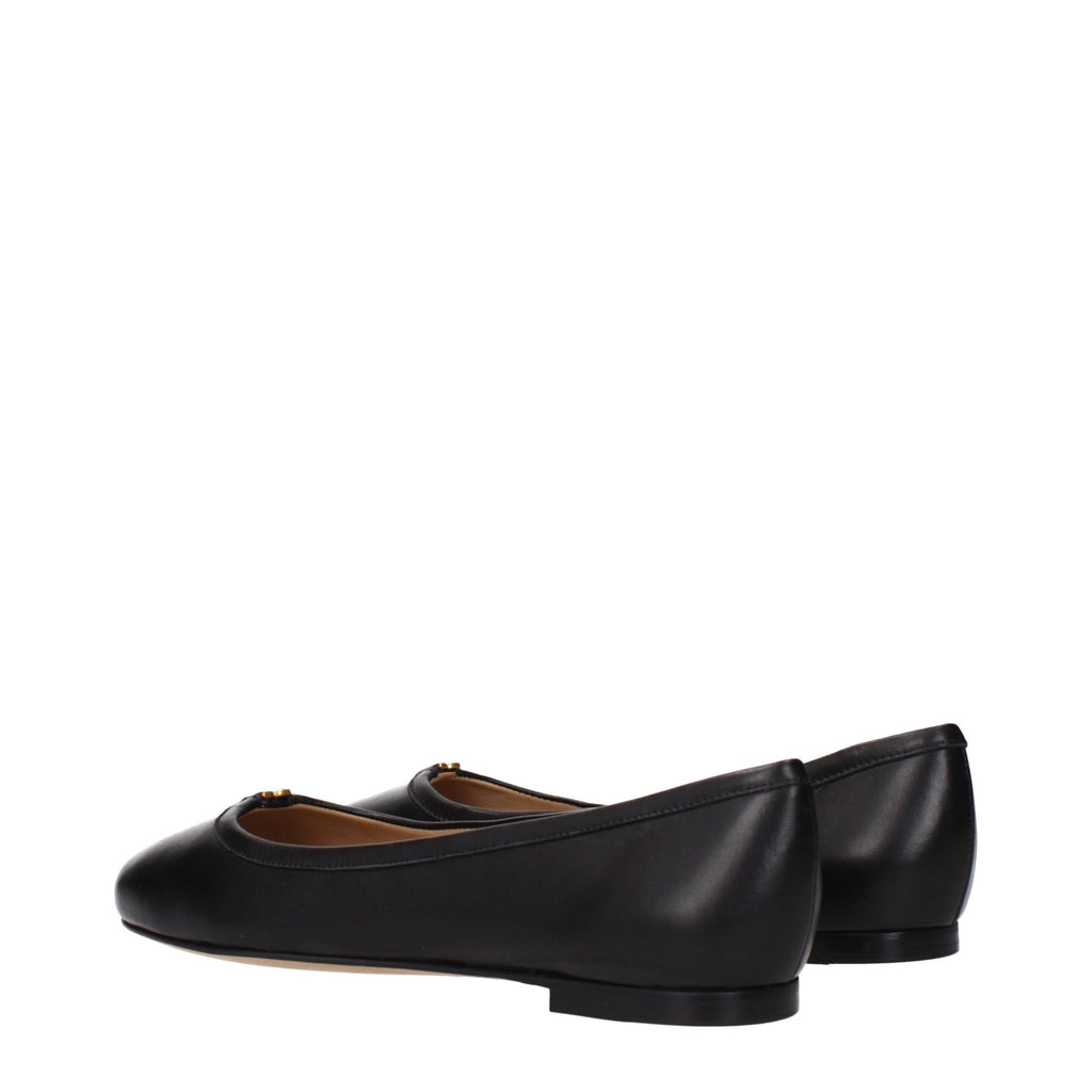 Chloé Schwarze Leder-Ballett-Flats