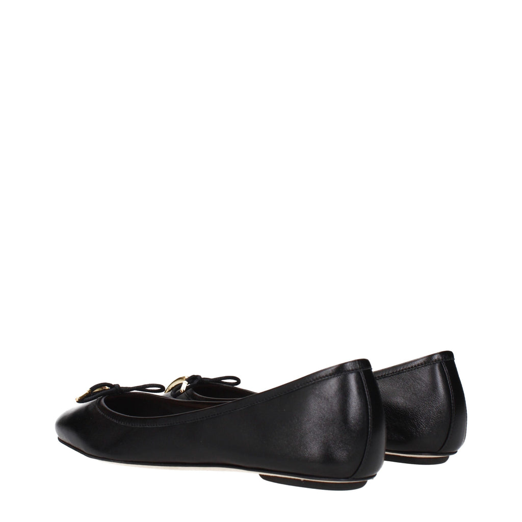 Chloé Schwarze Leder-Ballett-Flats