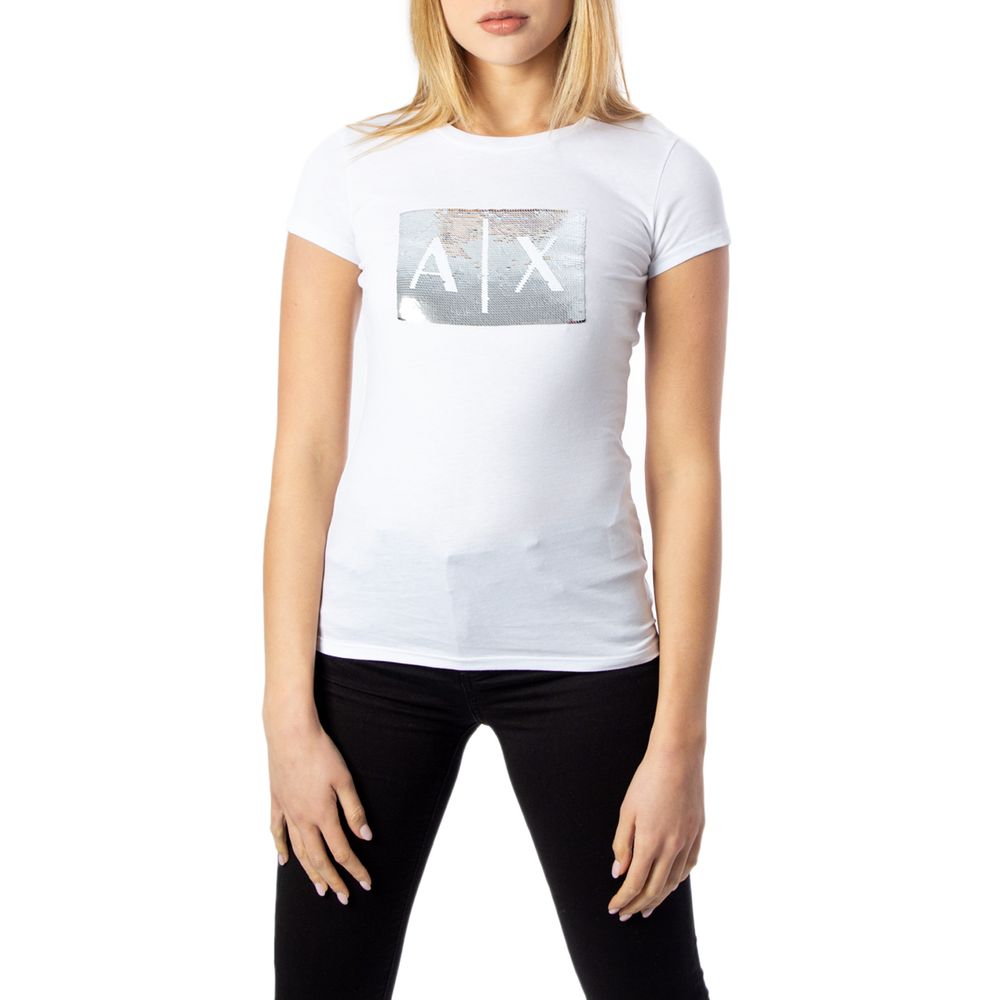 Armani Exchange T-Shirt aus weißer Baumwolle