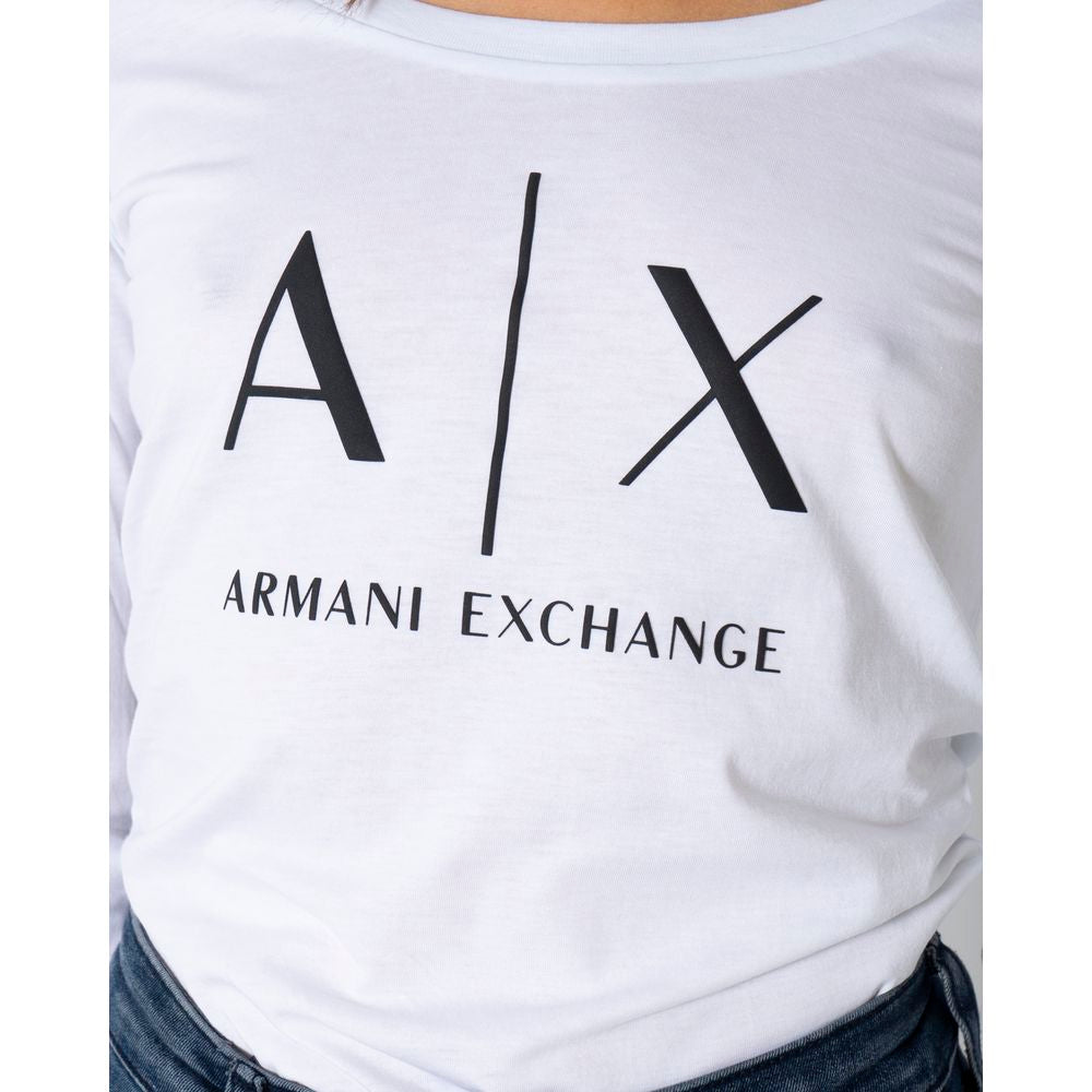 Armani Exchange Weißes Langarmshirt aus Baumwolle