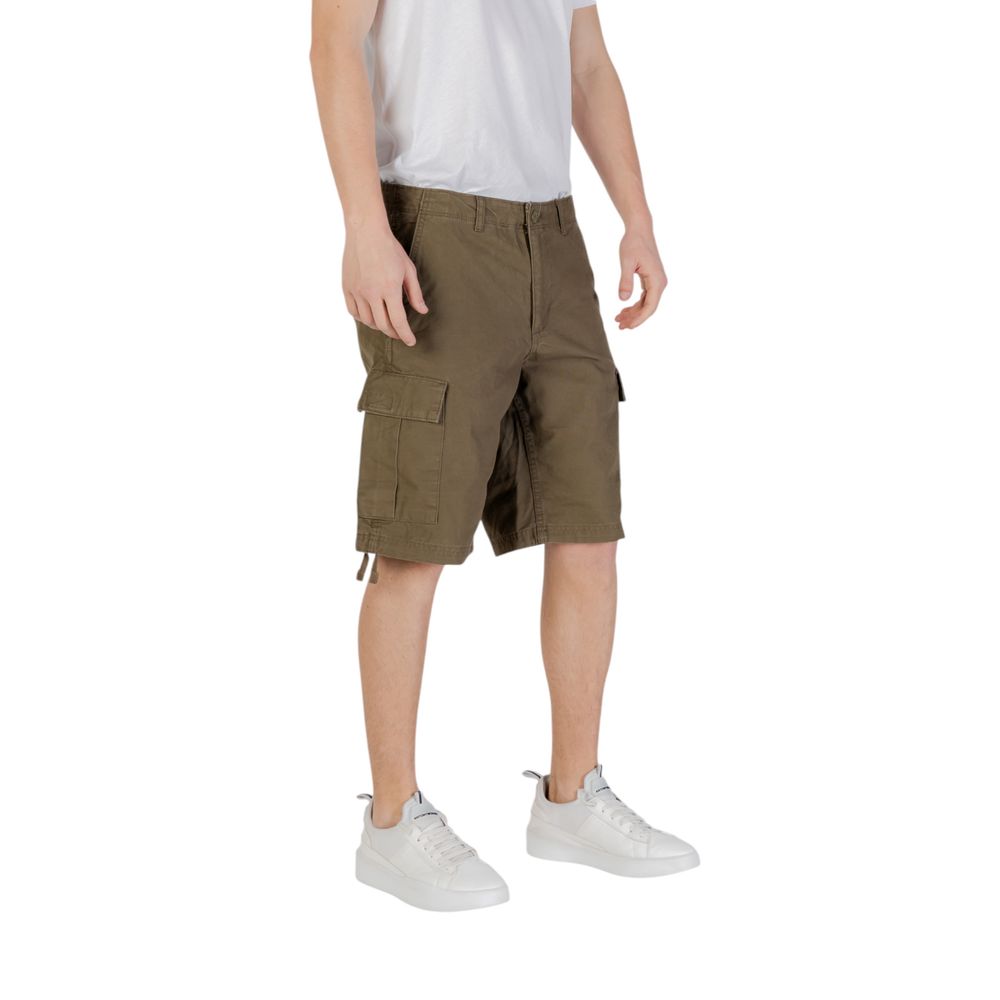 Jack Jones Grüne Baumwoll-Bermuda-Shorts